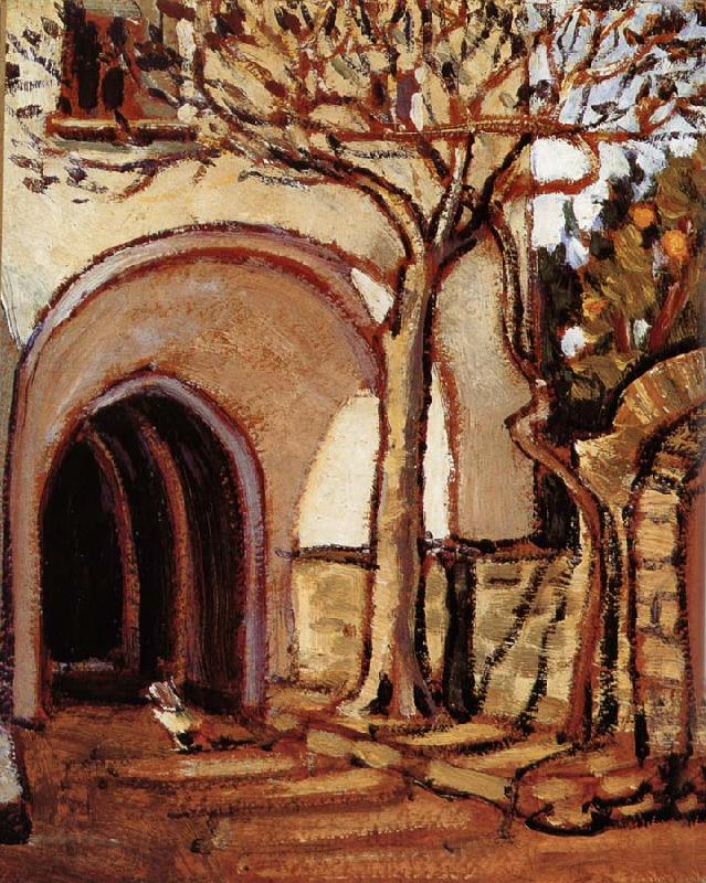 Grant Wood The Courtyard of Italy France oil painting art